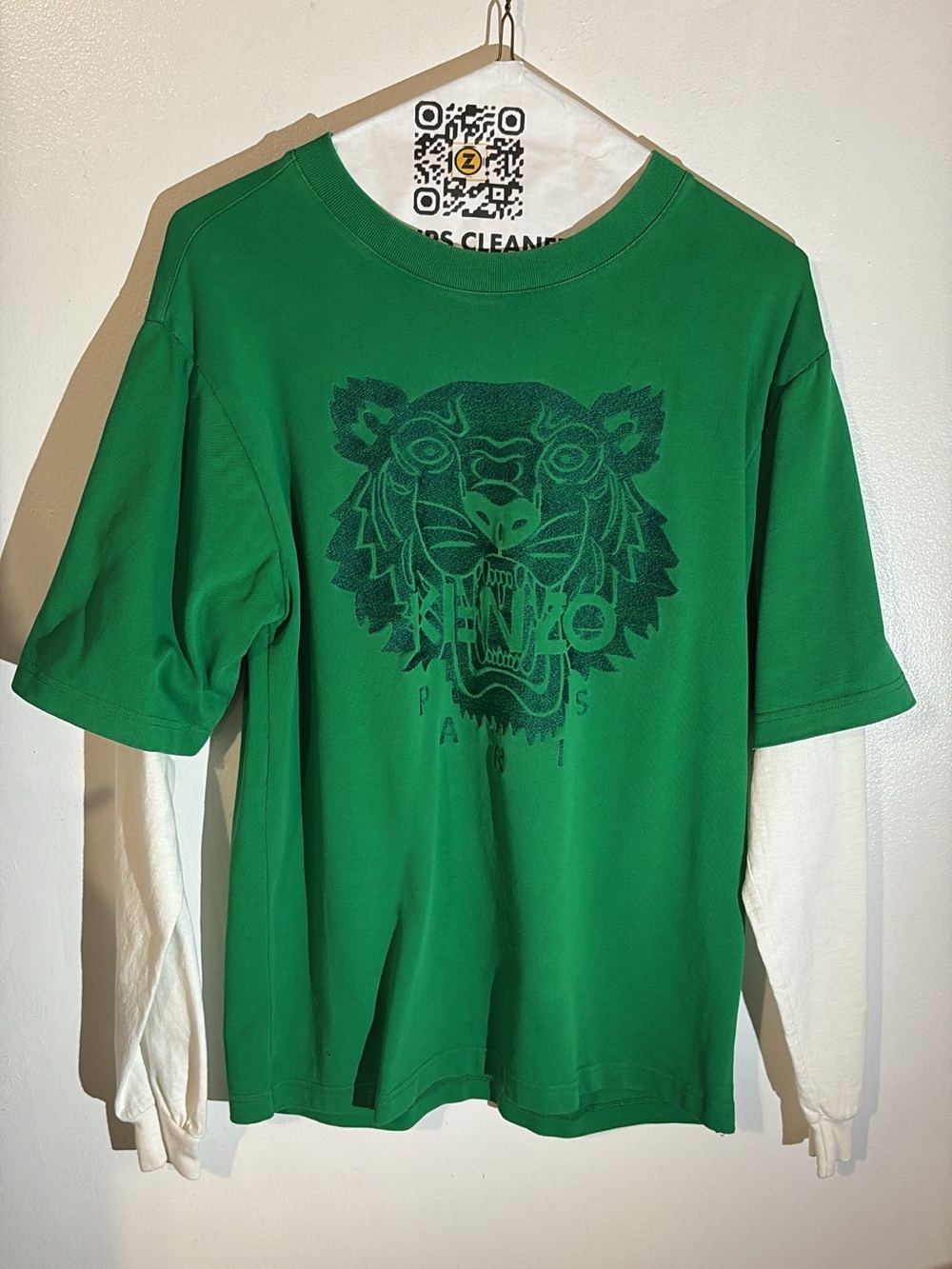 Custom Kenzo Green Tiger Double Layered-Look Tee